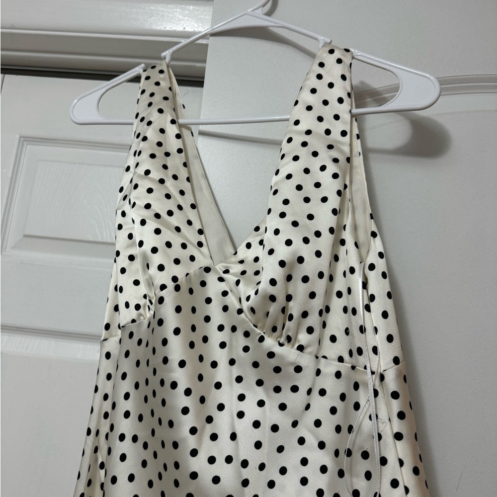 Zara Black and White Polka Dot Maxi Dress - Picture 3 of 5